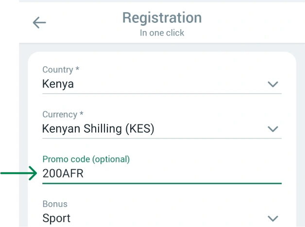Using a promo code for an extra bonus Betwinner APP Kenya